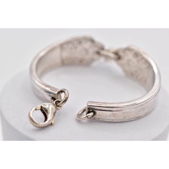 Vintage Precious Spoon Handle Small Bangle Bracelet Silver Tone Heart Charm Bin2 - Picture 11 of 12